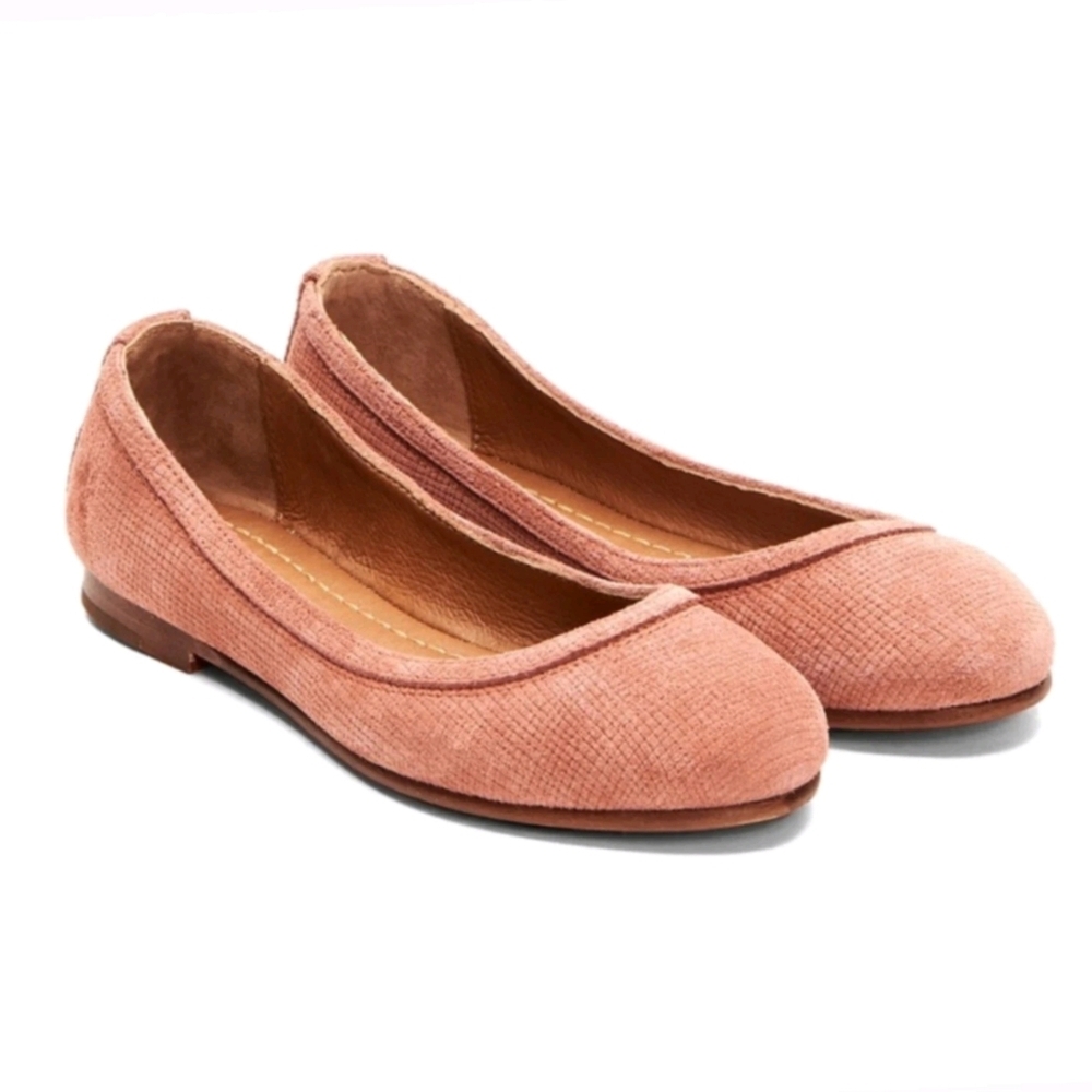 NEW Frye Suede Carson Round Toe Ballet Flat